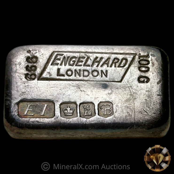 100g Engelhard London Vintage Silver Bar