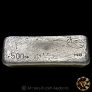 .500Kg ( 1/2 Kilo) MG Matthey Garrett Australia Vintage Silver Bar With W & H Walker And Hall Flag Counterstamp