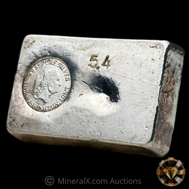 5.4oz The Washington Mint Odd Weight Rare Small Logo Vintage Silver Bar