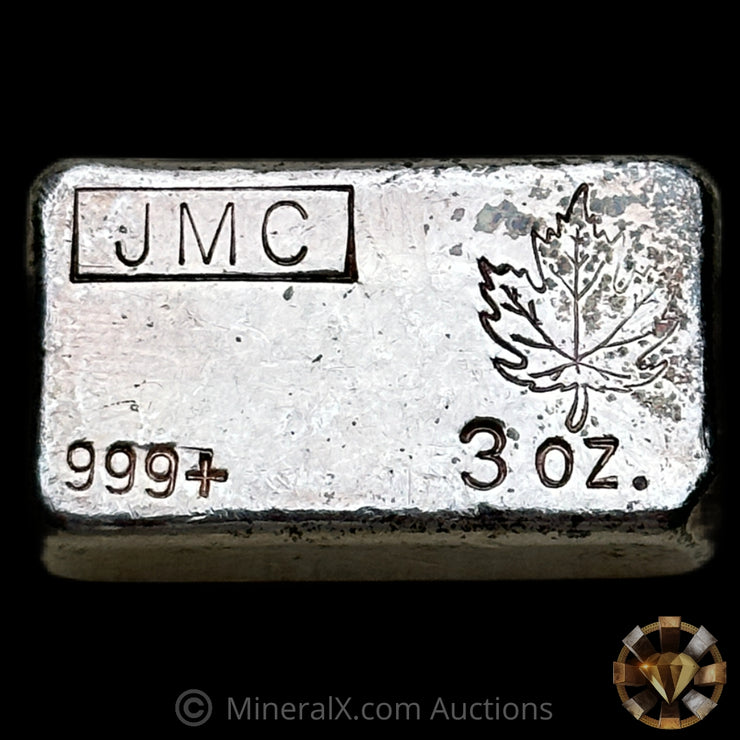 3oz JM Johnson Matthey Maple Leaf Vintage Silver Bar