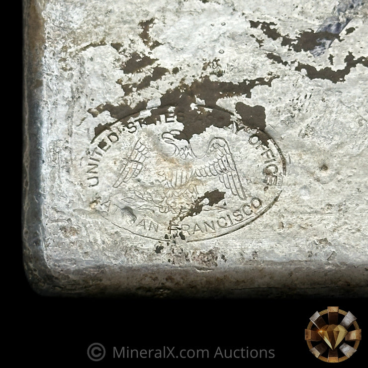 x2 100oz Class (110.37oz & 93.72oz) Authentic United States SF Assay Office At San Francisco Mint Vintage Silver Ingot Bar Lot (204.09oz Total)