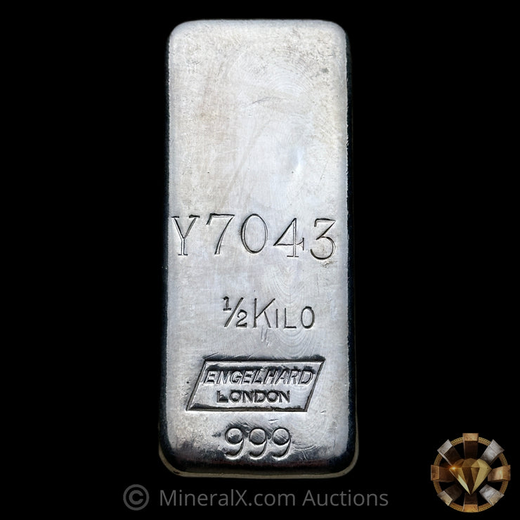 1/2Kilo Engelhard London Rare Y Prefix Vintage Silver Bar