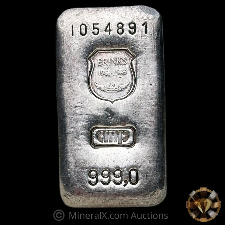 x2 250g Brinks CMP Engelhard Vintage Silver Bar Lot