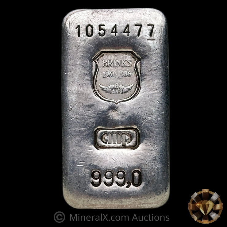 x2 250g Brinks CMP Engelhard Vintage Silver Bar Lot