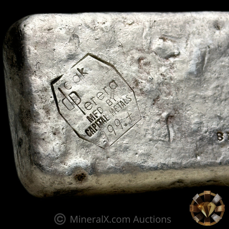 10.28oz Deak Perera Rare Small Font Serial Variety MFD By Capital Metals Vintage Silver Bar With Sharp Stuck Full Hallmark