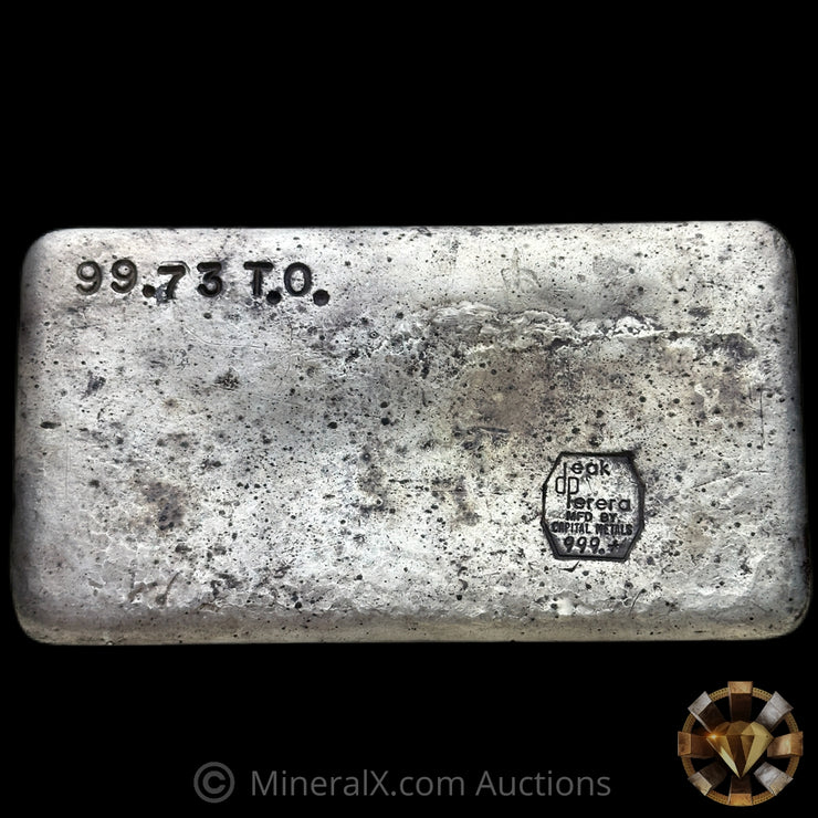 99.73oz Deak Perera MFD By Capital Metals Vintage Silver Bar With Sharp Stuck Full Hallmark