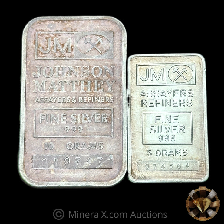 15g JM Johnson Matthey Vintage Silver Fractional Lot