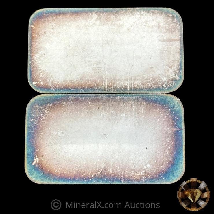 x2 1oz Engelhard Industries Vintage Silver Bar Lot