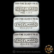 x3 5oz Engelhard P Loaf Vintage Silver Bar Lot