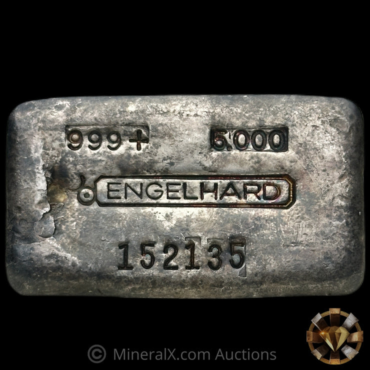 5oz Engelhard 3rd Series Bull Logo Vintage Silver Bar