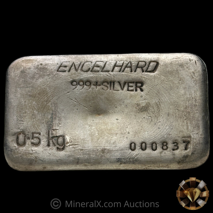 0.5kg (1/2 Kilo) Engelhard Australia Vintage Silver Bar With Low Serial