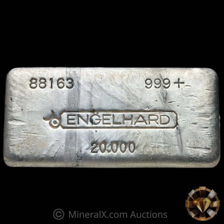 20oz Engelhard 3rd Series Bull Logo Flipped Serial Vintage Silver Bar