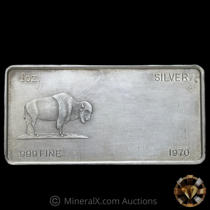 1oz W H Foster 1970 Buffalo Vintage Silver Bar