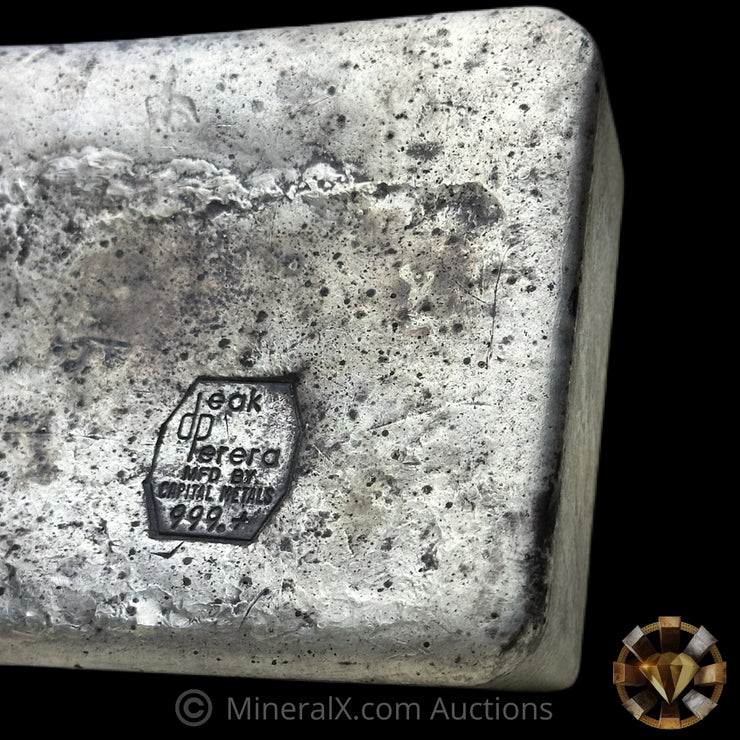 99.73oz Deak Perera MFD By Capital Metals Vintage Silver Bar With Sharp Stuck Full Hallmark
