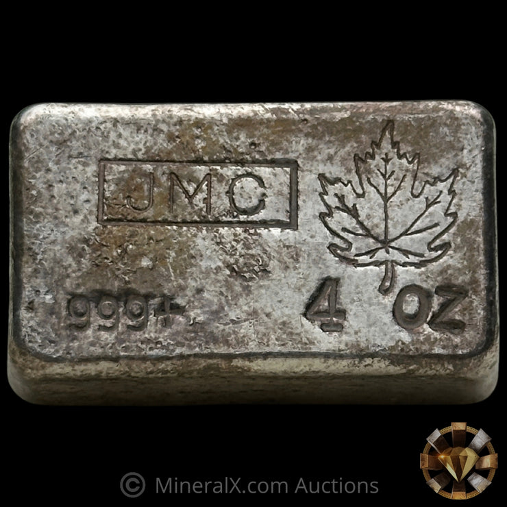 4oz JMC Johnson Matthey Maple Leaf Vintage Silver Bar