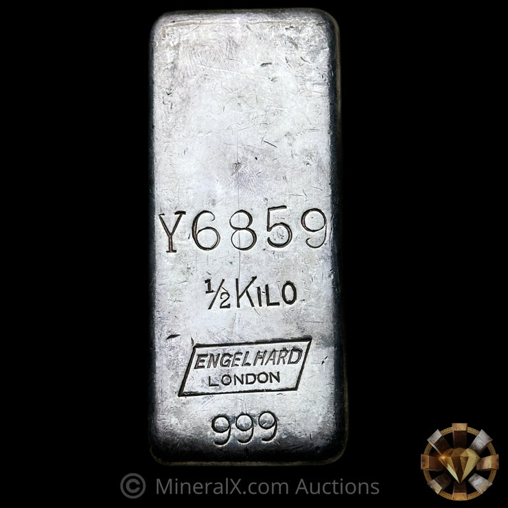 1/2Kilo Engelhard London Rare Y Prefix Vintage Silver Bar