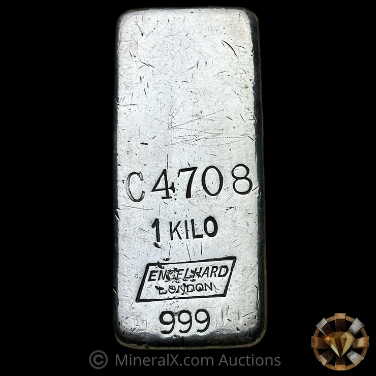 Kilo Engelhard London Rare C Prefix Vintage Silver Bar