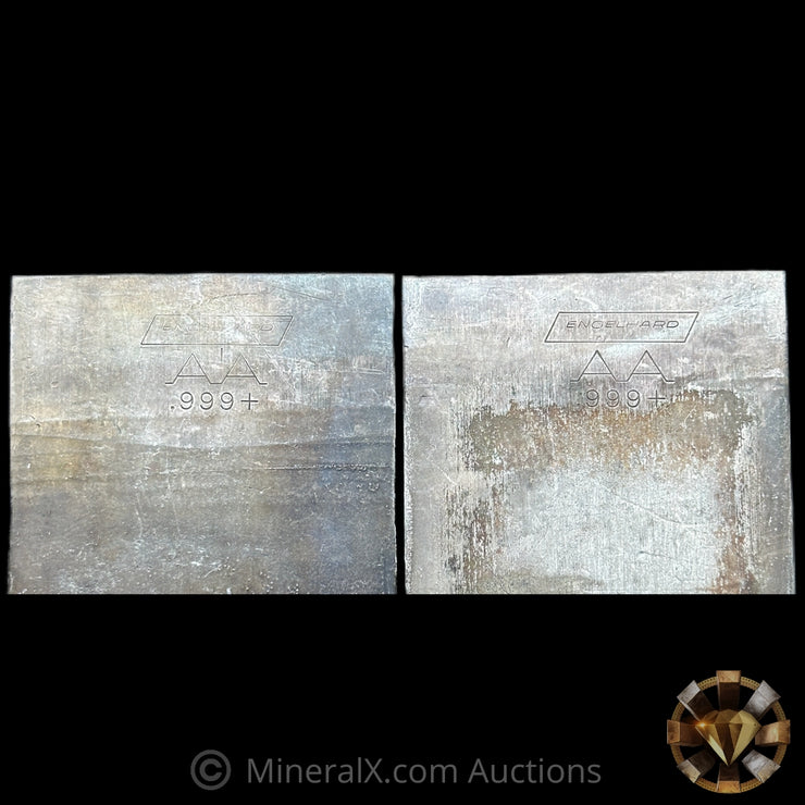 x2 15.77oz & 15.79oz (31.560oz Total) Engelhard "AA" Cast Industrial Vintage Silver Bars