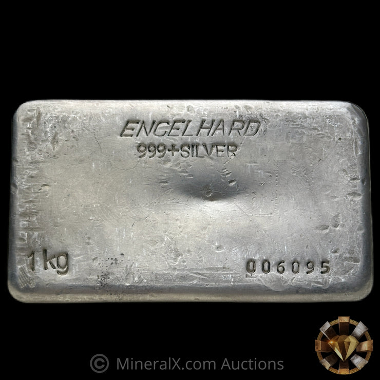 Kilo Engelhard Australia Reverse Stamp Vintage Silver Bar With Rare SILEC Counterstamp
