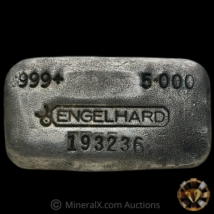 5oz Engelhard 5th Series Floating Decimal Bull Logo Vintage Silver Bar