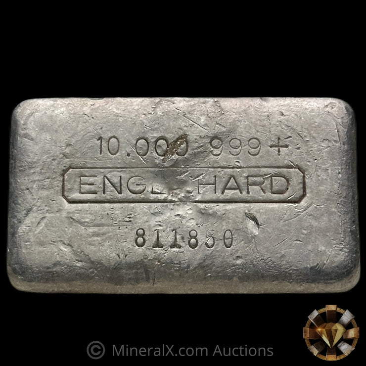 10oz Engelhard 3rd Series "Full 8" Double Partial X Prefix 6 Digit Vintage Silver Bar