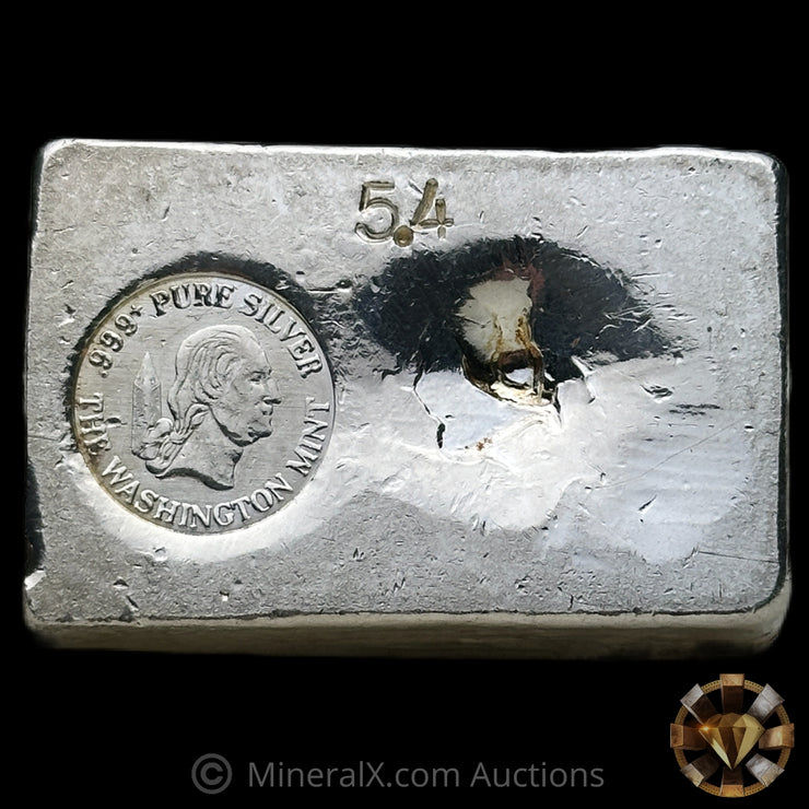 5.4oz The Washington Mint Odd Weight Rare Small Logo Vintage Silver Bar
