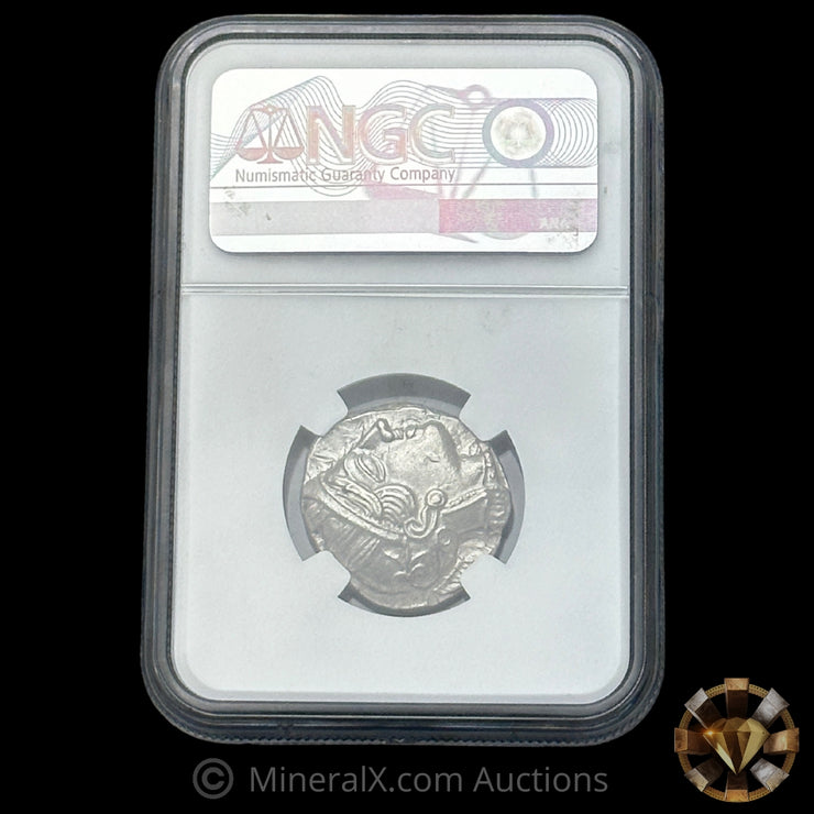 Greek Attica Athens AR Tetradrachm Owl Ancient Silver Coin NGC Ch AU