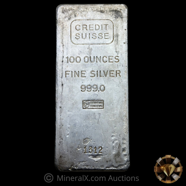 100oz Credit Suisse Vintage Silver Bar