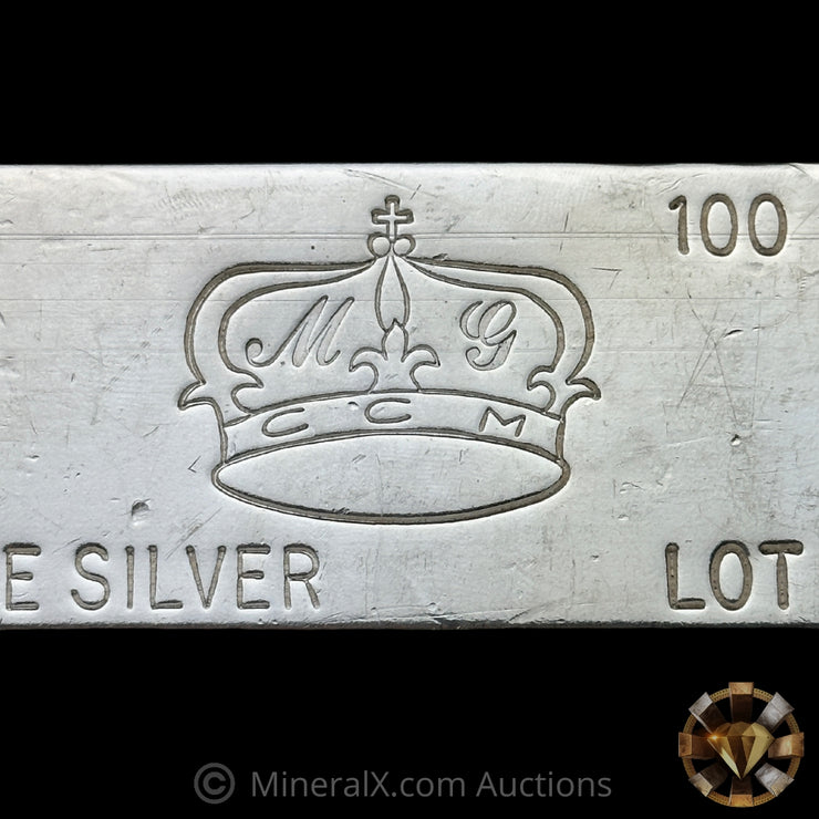 100oz Crown Mint Vintage Silver Bar With DGSE Counterstamp