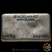 0.5kg (1/2 Kilo) Engelhard Australia Vintage Silver Bar With Low Serial & Blue Velvet Presentation Case
