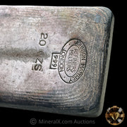 20oz Johnson Matthey London Refiners Melters Vintage Silver Bar With Defined Waffleback Reverse