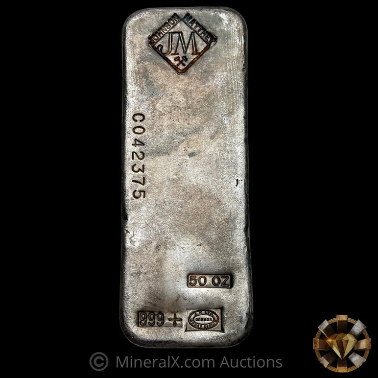 50oz JM Johnson Matthey Vintage Silver Bar