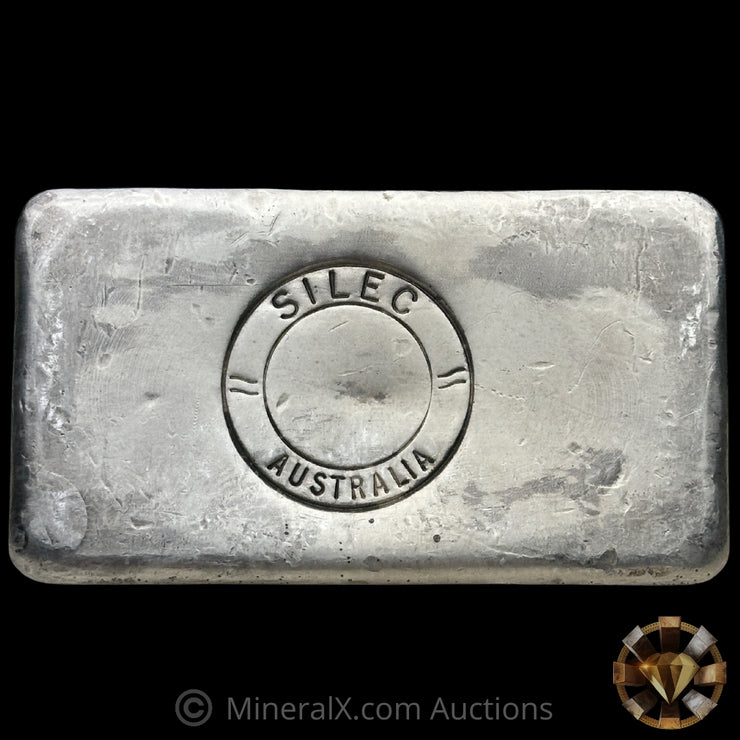 Kilo Engelhard Australia Reverse Stamp Vintage Silver Bar With Rare SILEC Counterstamp