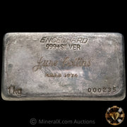 Kilo Engelhard Australia Vintage Silver Bar With Dated 1974 Xmas Engraving & Low Serial