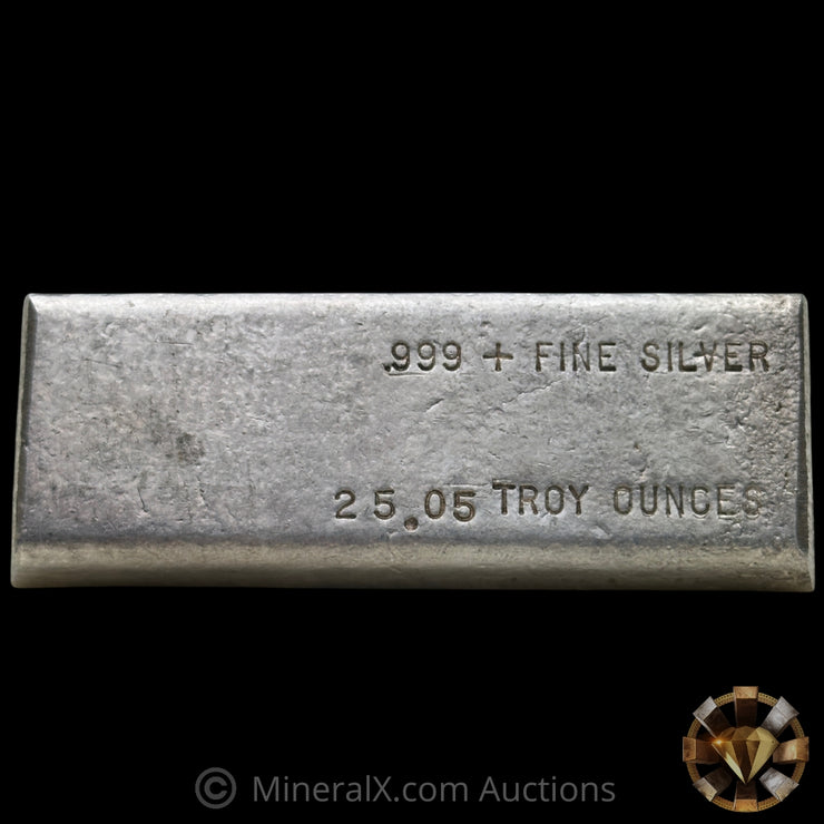 25.05oz Hallmark Precious Metals HPM Vintage Silver Bar With Unique Reverse Stamp Hallmark
