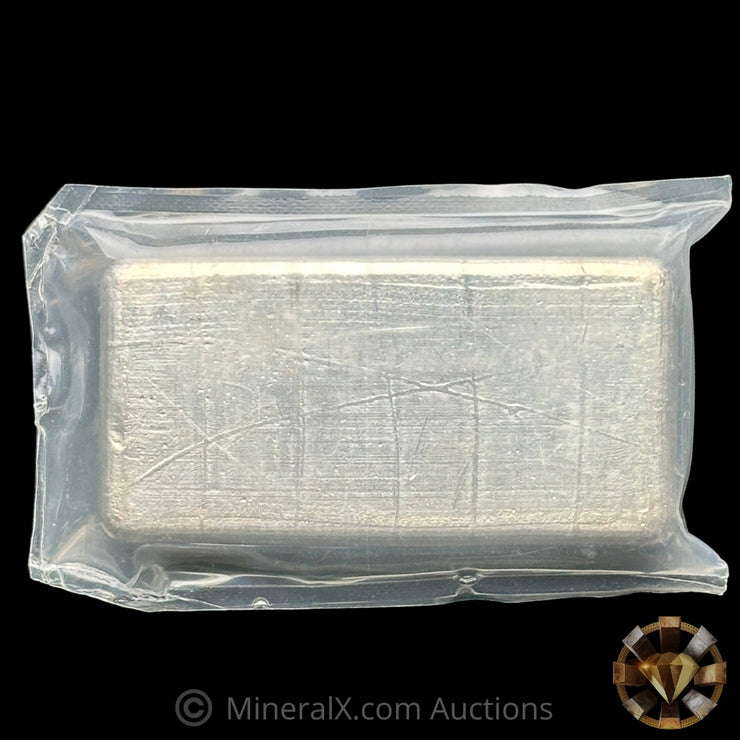 10oz Engelhard Bull Logo Vintage Silver Bar With Unique Linen Back Reverse