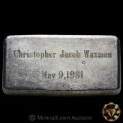 5oz Engelhard Bull Logo Vintage Silver Bar With 1981 Dated Reverse Inscription