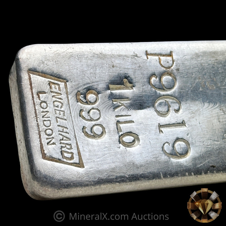 Kilo Engelhard London Vintage Silver Bar With Mocatta & Goldsmid Counterstamp