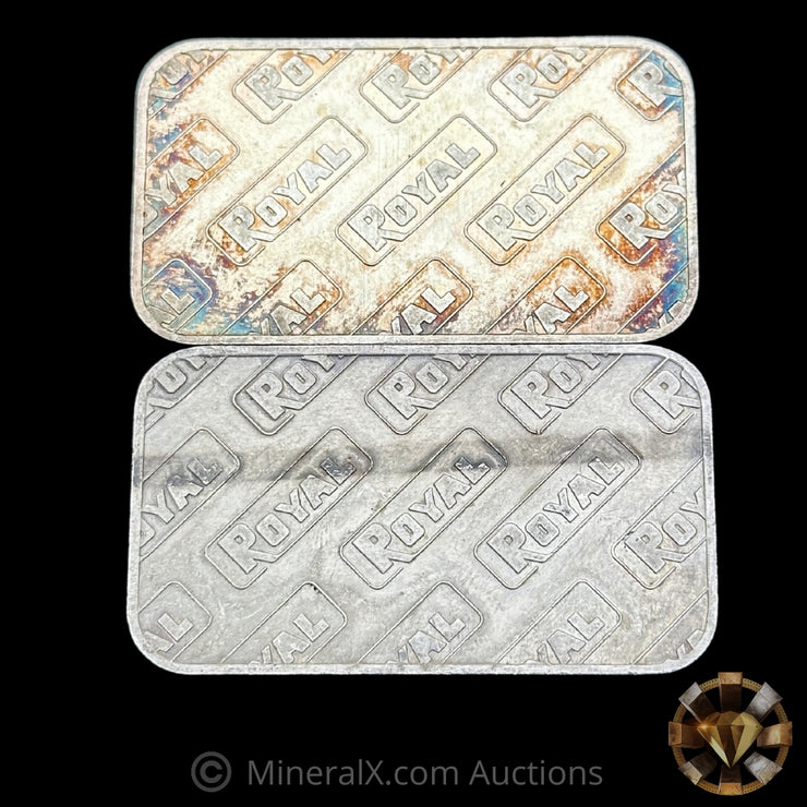 x2 1oz Royal Made By Engelhard Vintage Silver Bar Lot