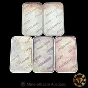 x5 1oz Engelhard Australia Vintage Silver Bar Lot
