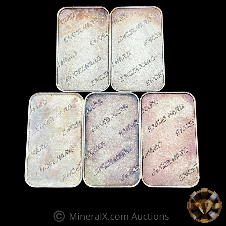 x5 1oz Engelhard Australia Vintage Silver Bar Lot