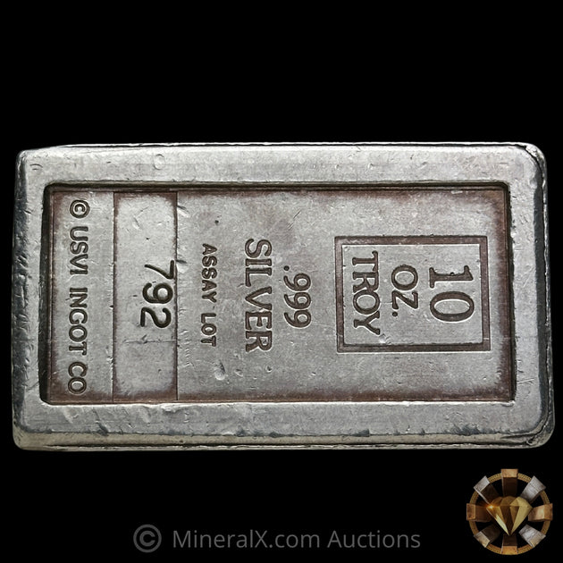 10oz AMARK Vintage Silver Stacker Bar – MineralX