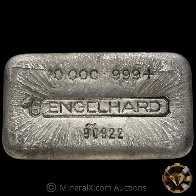10oz Engelhard 1st Series Type B Bull Logo Vintage Silver Bar – MineralX