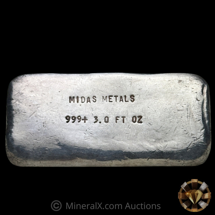 3oz Midas Metals Vintage Silver Bar – MineralX