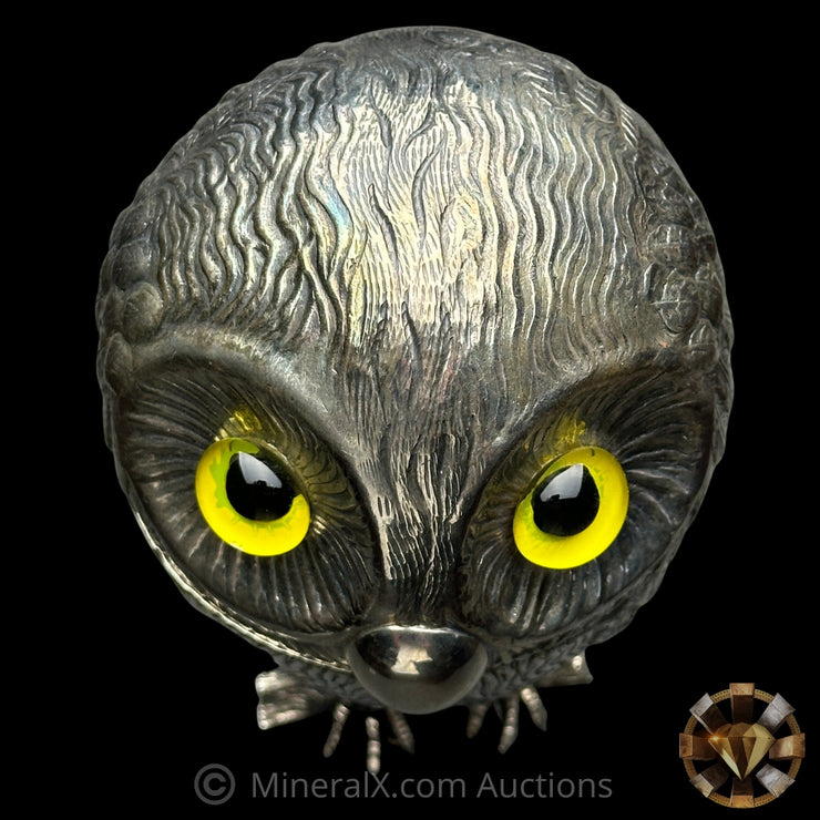 16oz Engelhard Spain Exceedingly Rare Owl 999 Pure Silver Vintage Stat ...