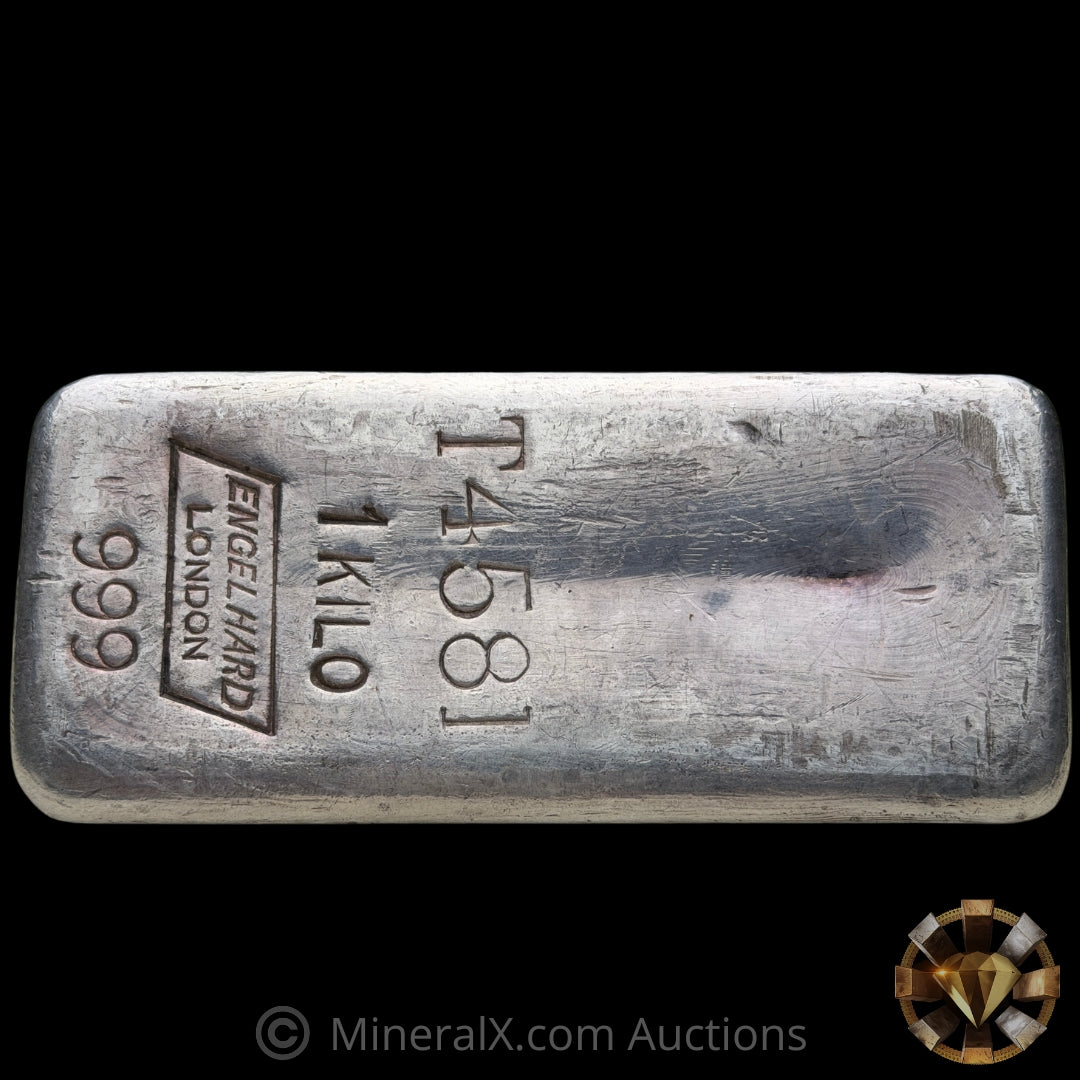 Kilo Engelhard London Rare Small T Prefix Variety Vintage Silver Bar ...