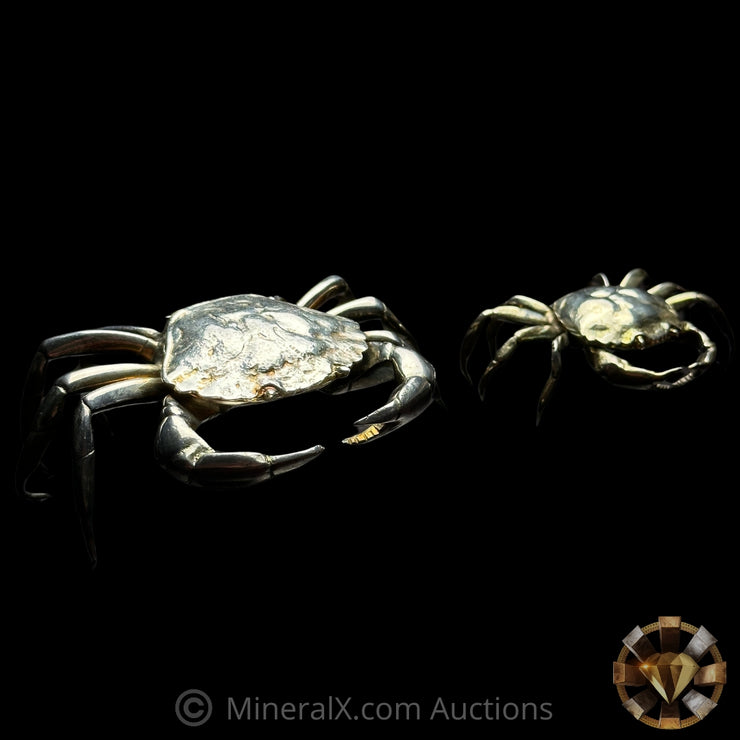 6.52oz & 1.68oz Engelhard Spain Exceedingly Rare Crab 999 Pure Silver ...