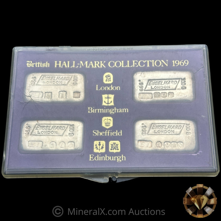 x4 100g 1969 Engelhard London British Hallmark Collection Vintage Silv ...