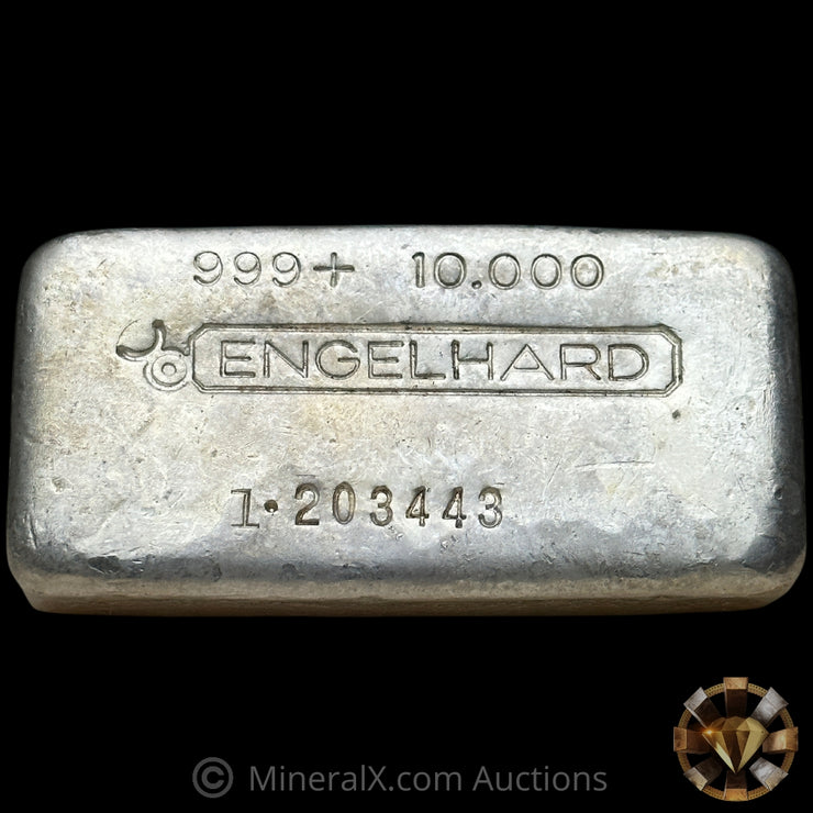 10oz Engelhard Bull Logo Vintage Silver Bar with Unique Prefix Serial