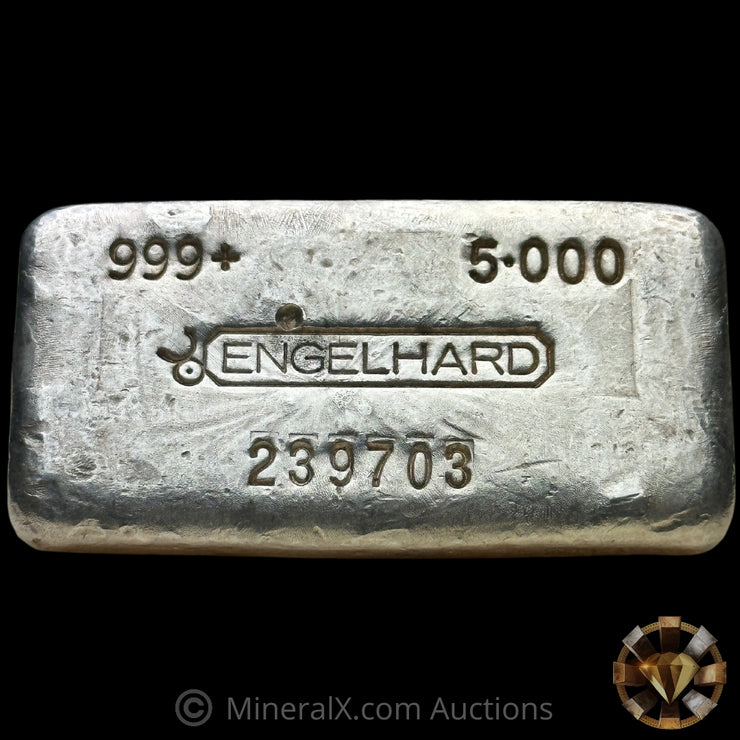 5oz Engelhard Bull Logo Vintage Silver Bar